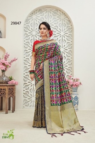 Multi-Color Festive Wear Printed Banarasi Ladies Sarees