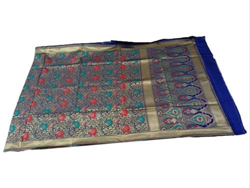 Party Wear Ladies Violet Printed Art Silk Saree