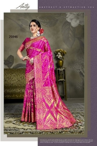 Silk Multi-Color Festive Wear Banarasi Ladies Sarees