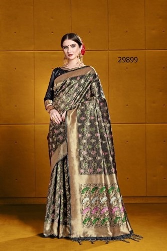 Silk Multi-Color Party Wear Banarasi Ladies Sarees