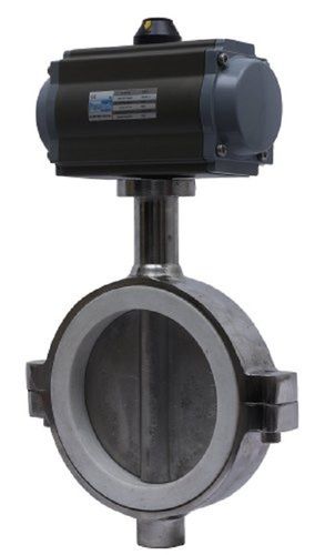 Pneumatic Actuated SS Body SS Disc PTFE Seat Butterfly Valve