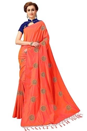 Silk Embroidered Saree With Blouse Piece (K803)