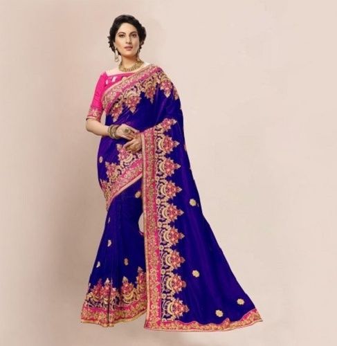 Silk Embroidery Ladies Saree (K829)