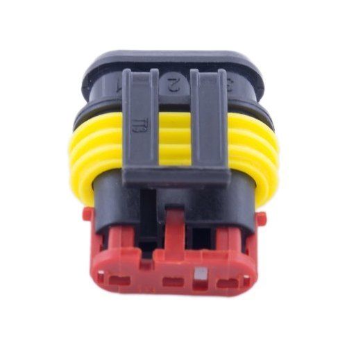 26.6Mm Length Female 3 Pin Waterproof Connector In 24Mm Width For Automotive Application: Construction