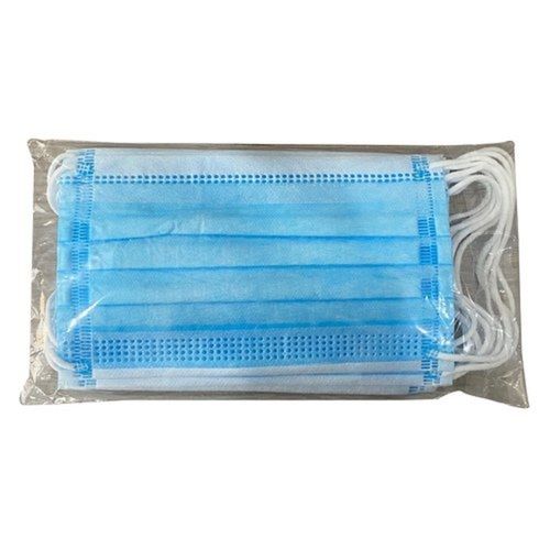 Rectangle 3 Ply Disposable Blue Medical Surgical Face Mask With Without Nose Clip For Hospital Clinic