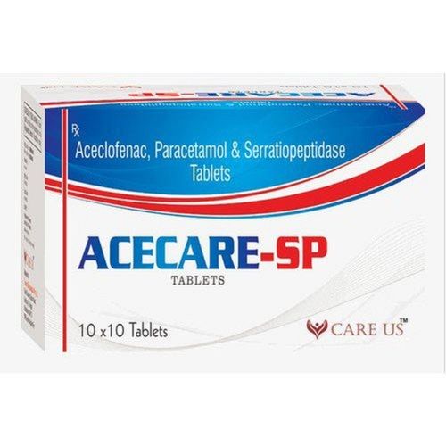 Aceclofenac Serratiopeptidase And Paracetamol Pain Reliever Tablets For Body Pain Sprain Age Group: Adult