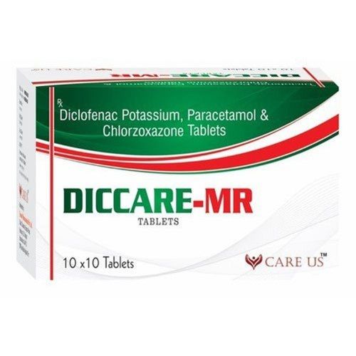 Diclofenac Potassium Paracetamol And Chlorzoxazone Pain Reliever Prescription Tablets 10X10 Pack Age Group: Adult