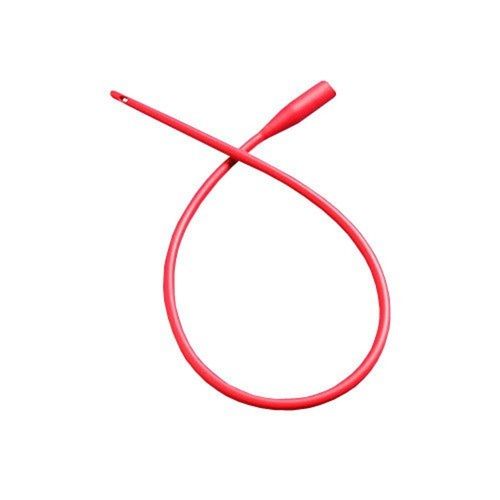 Manual Disposable Medical Flexible Red 14 Fr Rubber 1 Way Foley Urinary Catheter