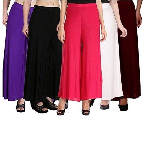 Indian Ladies Casual Wear Regular Fit Ankle Length Pink Plain Rayon Palazzo  Pants at Best Price in Mumbai
