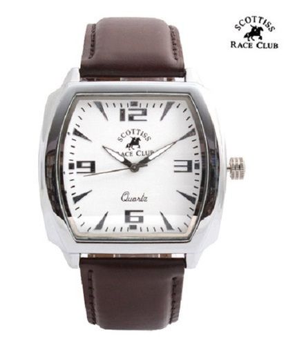 Various Colors Are Available Men Wrist Watch With Genuine Leather Straps