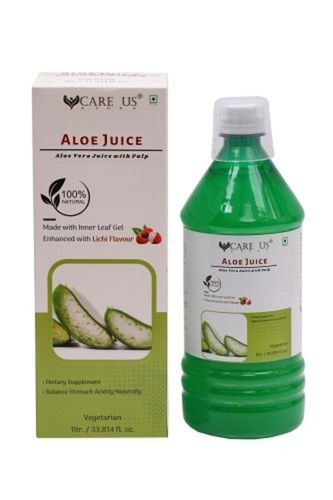 Vegetarian Made With Inner Leaf Litchi Flavor Aloe Vera Juice With Pulp 1 Liter Pack