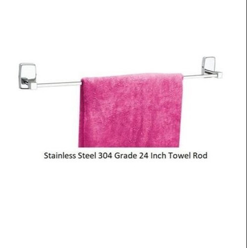 Bath Hardware Sets 24 Inch Chrome Finish Stainless Steel 304 Bathroom Towel Rod With 530Gm Weight