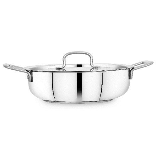 Polished Avanti Stainless Steel Encapsulated Kadai With Silver Color Size 20Cm & Weight 1180Gm