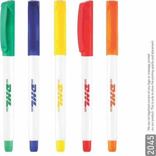 Easy To Use Business Promotional Logo Printed Steel 0.7 Mm Nib White Plastic Barrel Ballpoint Writing Pen