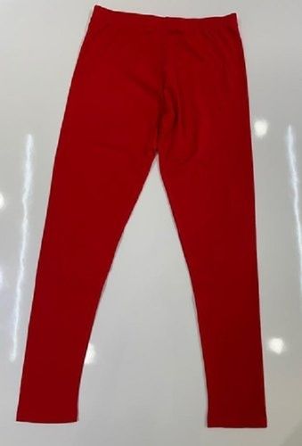 Indian Casual Wear Red Cotton Leggings