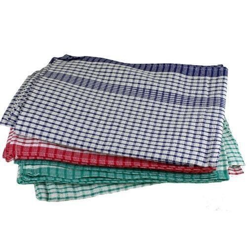 Printed Multi-Color Checked Khadi Towel For Kitchen