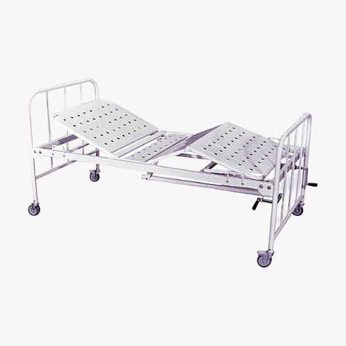 White Color With 4 Wheel Adjustable Portable Hospital Semi Fowler Bed  Power Source: Electric