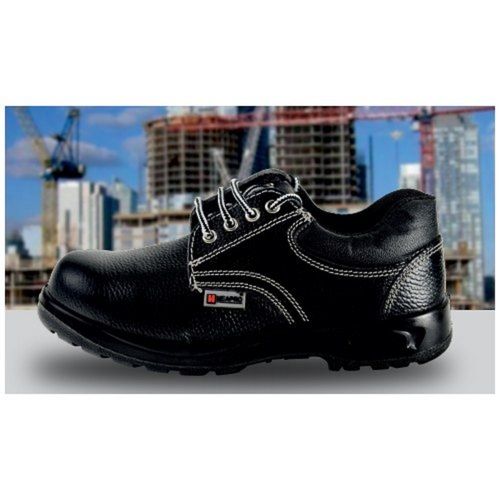 Black Mens Full Grain Leather 200 Joule Steel Toe Directed Moulded Pu Sole Safety Shoes