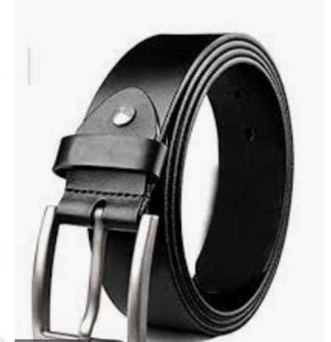 Mens Plain Black Formal Office Party Wear Leather Belts With Steel Buckle Gender: Male