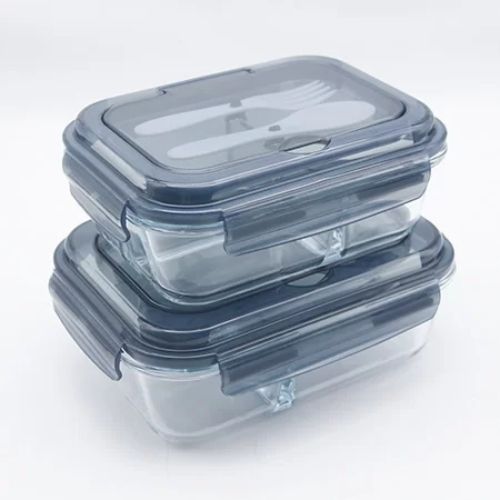 Borosilicate Glass Storage Food Container/Bento Lunch Boxes with Plastic  Lid Can Put Fork and Spoon - China Food Container and Glass Lunch Box price