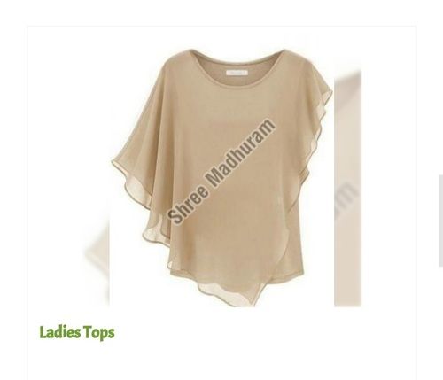 Various Plain Pattern Fancy Creme Color Ladies Tops