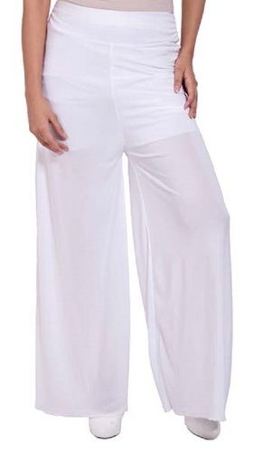 White Color Casual Wear Skin Friendly Attractive Ladies Plain Palazzo