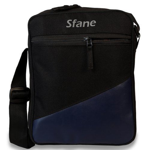 Black And Navy Blue Adjustable Polyester Made Waterproof With 6 Kg. Load Capable Zipper Men Side Sling Bags