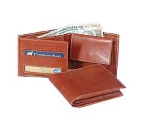 Brown Color Water Resistant Mens Foldable Plain Leather Wallet