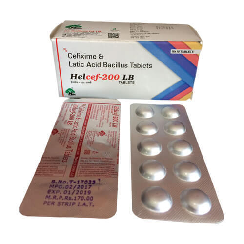 Helcef-200 LB Cefixime और लैक्टिक एसिड बेसिलस टैबलेट