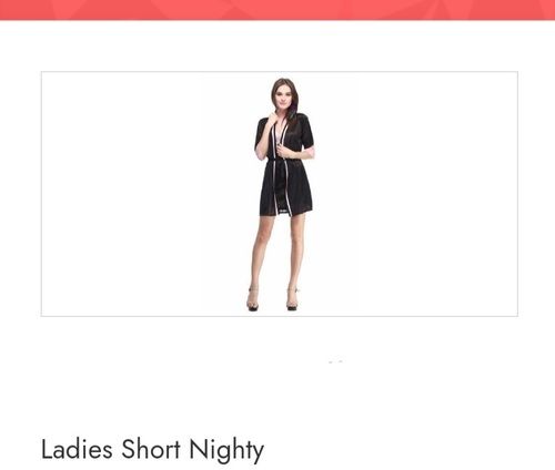 Ladies Black Color Fancy Short Nighty