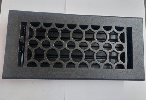 Black Rectangular Shape Cast Iron Floor Register (20X6 Inch)