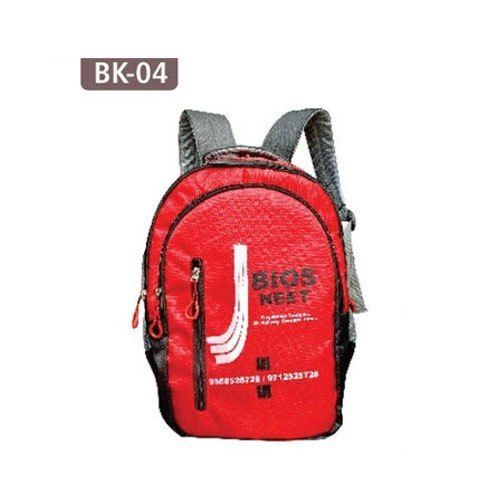 Red Printed Unisex Waterproof Polyester Shoulder Backpack For School