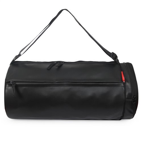 Zipper Closure Type Foldable Black Color Durable Boys Leather Gym Bag