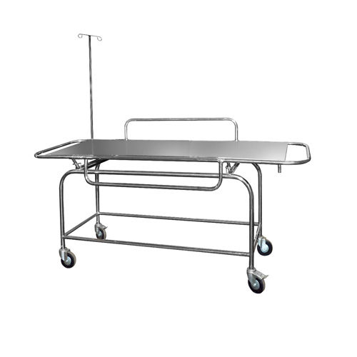 213 X 56 X 81 Cm Stainless Steel Silver Color With 4 Wheel Hospital Patient Stretcher Trolley