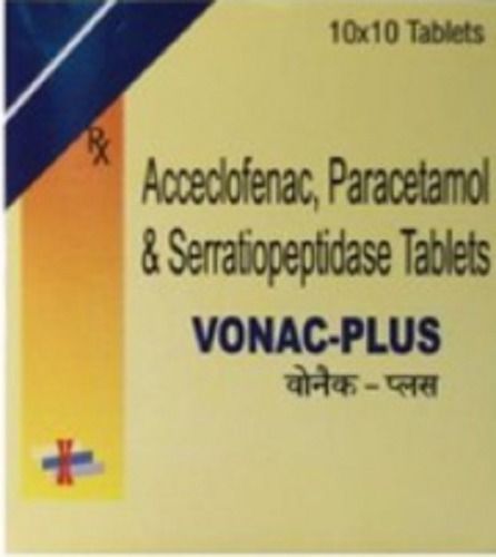 Acceclofenac Paracetamol And Serratiopeptidase Tablets