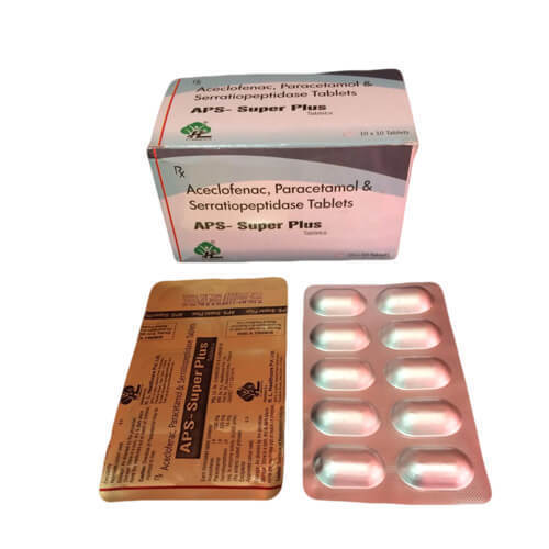 Aps-super Plus Aceclofenac Paracetamol And Serratiopeptidase Tablet