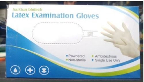 Plain Full Fingers Latex Examination Gloves