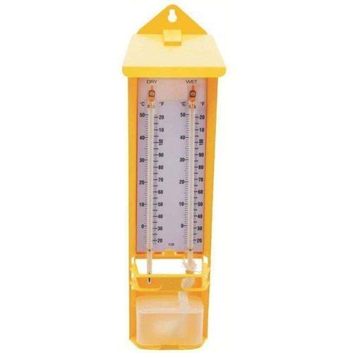 Glass Yellow U Type Analogue Thermometer