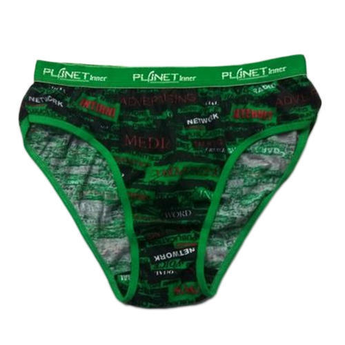 Green Color Skin Friendly Printed Lycra Cotton Ladies Hipster Panties Size: Medium