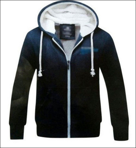 Grey Mens Full Sleeve Hooded Zipper Winter Jacket