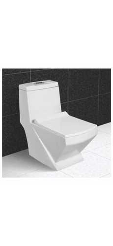 Precisely Designed Open Front Type White Square Ceramic Toilet Seat For Bathroom 