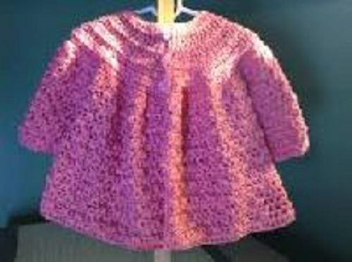 Wool Pink Color Winter Wear Full Sleeves Round Neck Baby Woolen Crochet Sweater