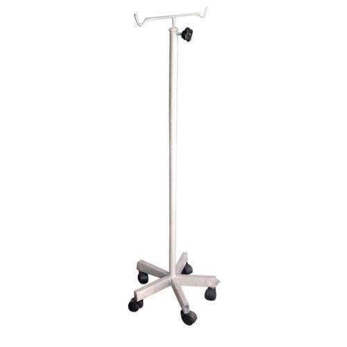 Stainless Steel Made 5 To 6 Feet Height With 5 Wheel Portable Hospital Iv Stand