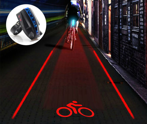 2*Aaa Battery Operated 80*40*22 Mm Size Laser Tail Light With 5 Led And 3 Laser - Body Material: Abs