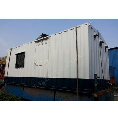 White And Blue 20 X 10 X 8.6 Feet Color Coated Rectangular Shape House Office Usable Mild Steel Portable Cabin