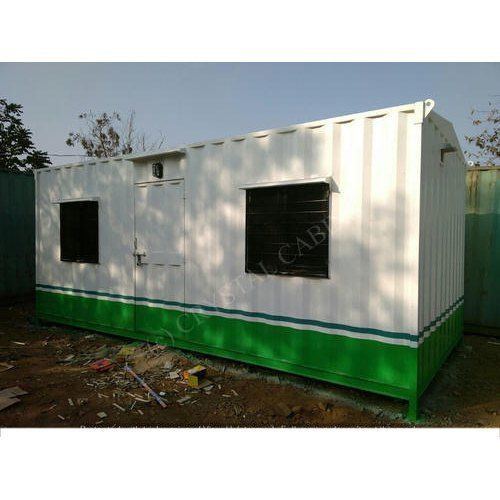 White And Green 20 X 10 X 8.6 Feet Rectangular Shaped Prefabricated Color Coated Ms Portable Cabin