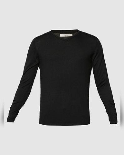 Black Color Casual Wear Full Sleeves V-Neck Skin Friendly Mens Plain T-Shirts Age Group: 18+