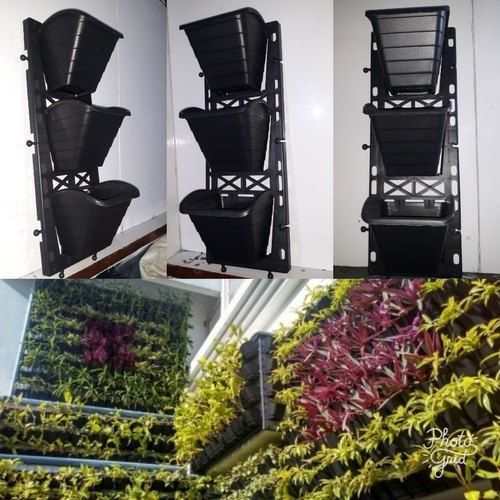 Glossy Black Color Plastic Vertical Garden Panel