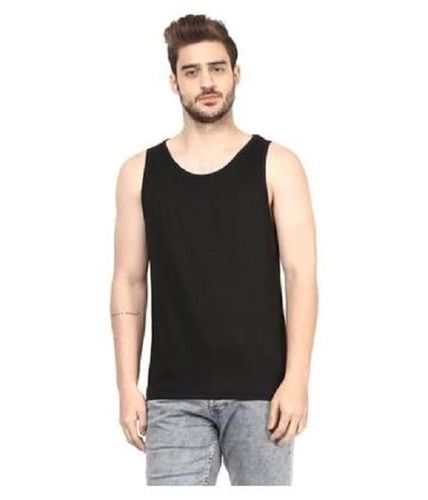 Black Color Skin Friendly Round Neck Sleeveless Mens Plain Cotton Inner Vest Size: Available In Many Different Size