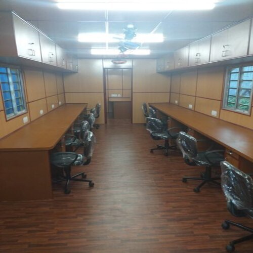 Brown Grey Color Modular Built Type Rectangular Shape Portable Office Cabins